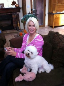 Here's Bandit. Both Pixie and Bandit live with Coreen and Tom. Bandit will be 8 in August.